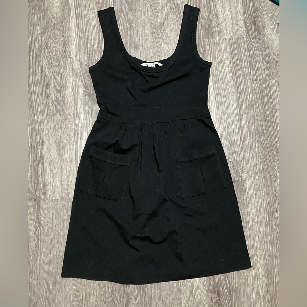 Black soft midi dress